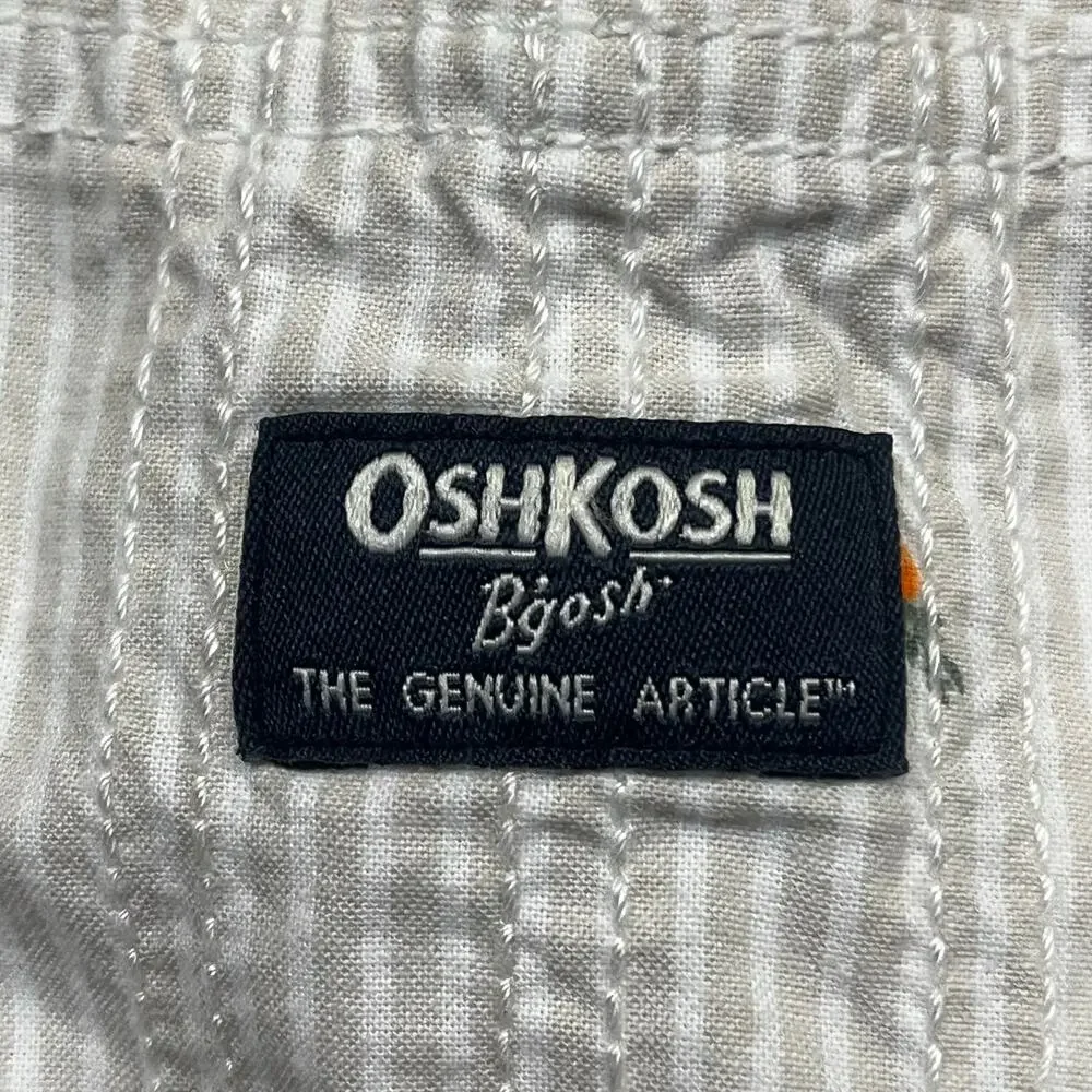 OshKosh B’gosh Boy 4T Toddler Overalls‎ Carrot Print Striped Spring Easter